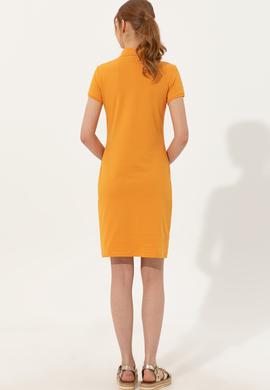 Kadın Sarı Polo Yaka Örme Elbise - 50246277143