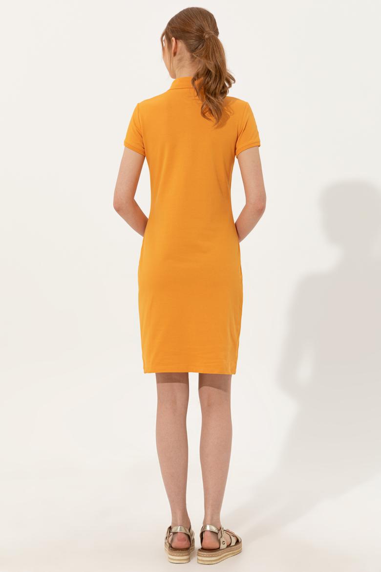 Kadın Sarı Polo Yaka Örme Elbise - 50246277143