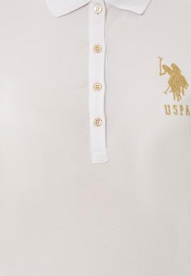 Kadın Beyaz Polo Yaka Örme Elbise - 50246277015