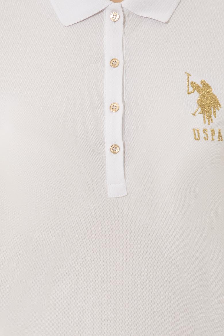 Kadın Beyaz Polo Yaka Örme Elbise - 50246277015