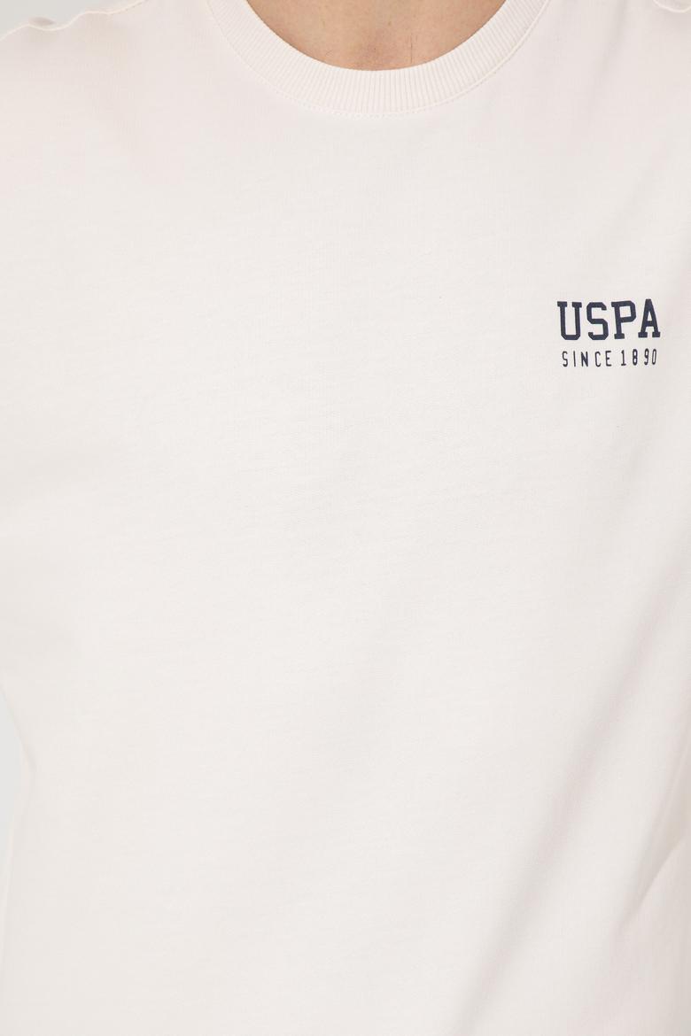 Erkek Ekru Basic Sweatshirt - 50257281039