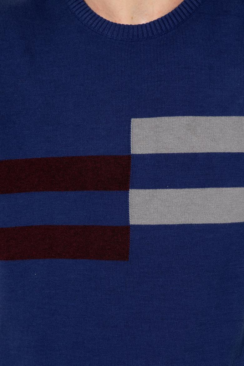 Erkek Lacivert Bisiklet Yaka Triko Kazak - 50257853005