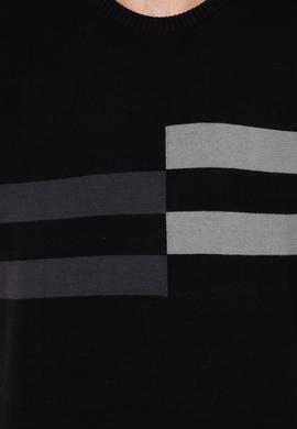 Erkek Siyah Bisiklet Yaka Triko Kazak - 50257853014