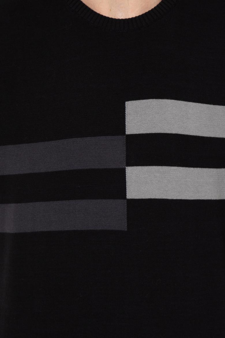 Erkek Siyah Bisiklet Yaka Triko Kazak - 50257853014