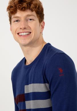 Erkek Lacivert Bisiklet Yaka Triko Kazak - 50257853005