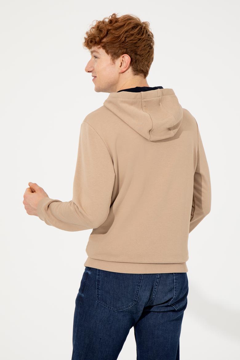 Erkek Camel Kapüşonlu Sweatshirt - 50257167001