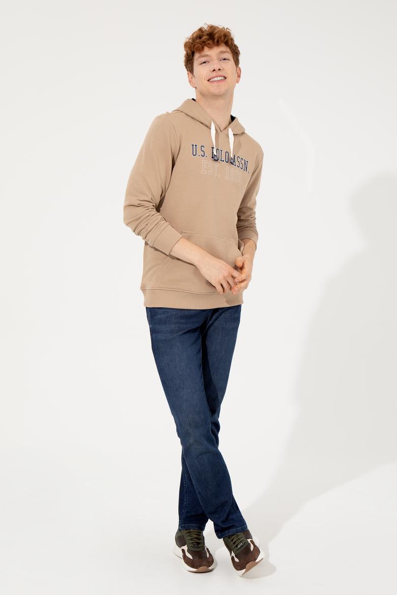 Erkek Camel Kapüşonlu Sweatshirt - 50257167001