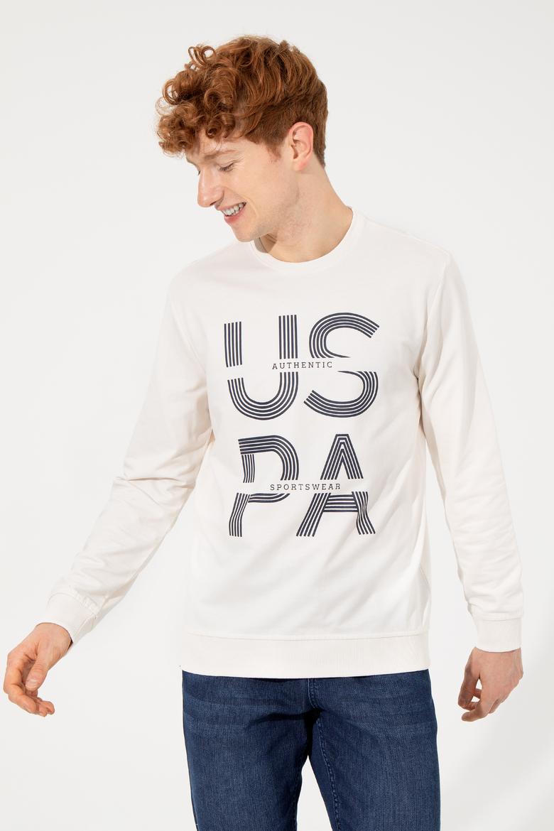 Erkek Ekru Sweatshirt - 50257223048