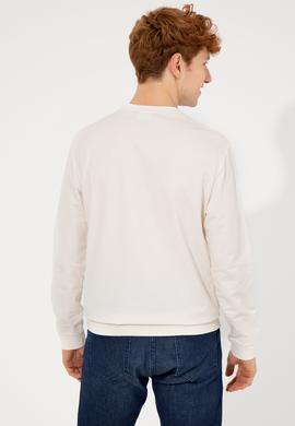 Erkek Ekru Sweatshirt - 50257223048