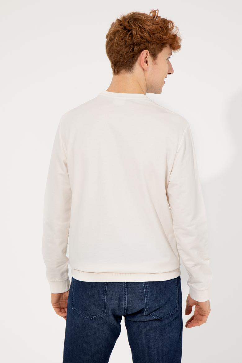 Erkek Ekru Sweatshirt - 50257223048