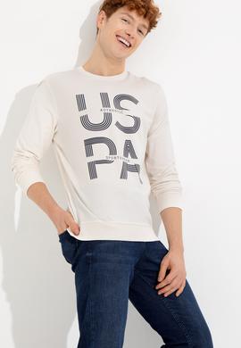 Erkek Ekru Sweatshirt - 50257223048