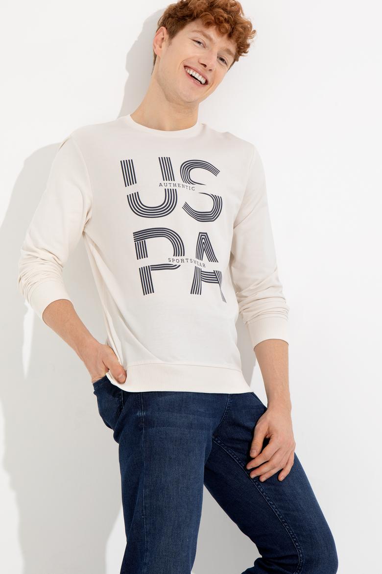 Erkek Ekru Sweatshirt - 50257223048