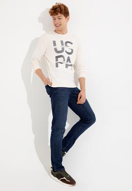 Erkek Ekru Sweatshirt - 50257223048