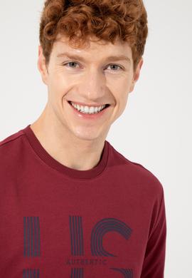 Erkek Vişne Bisiklet Yaka Sweatshirt - 50257223008