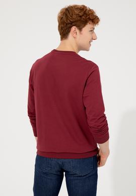 Erkek Vişne Bisiklet Yaka Sweatshirt - 50257223008