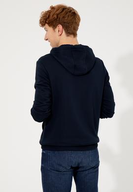 Erkek Lacivert Kapüşonlu Basic Sweatshirt - 50257164010