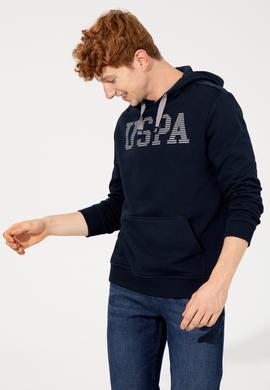 Erkek Lacivert Kapüşonlu Basic Sweatshirt - 50257164010