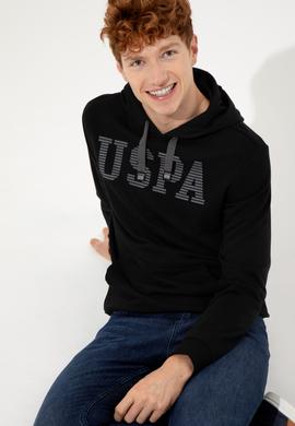 Erkek Siyah Kapüşonlu Basic Sweatshirt - 50257164020