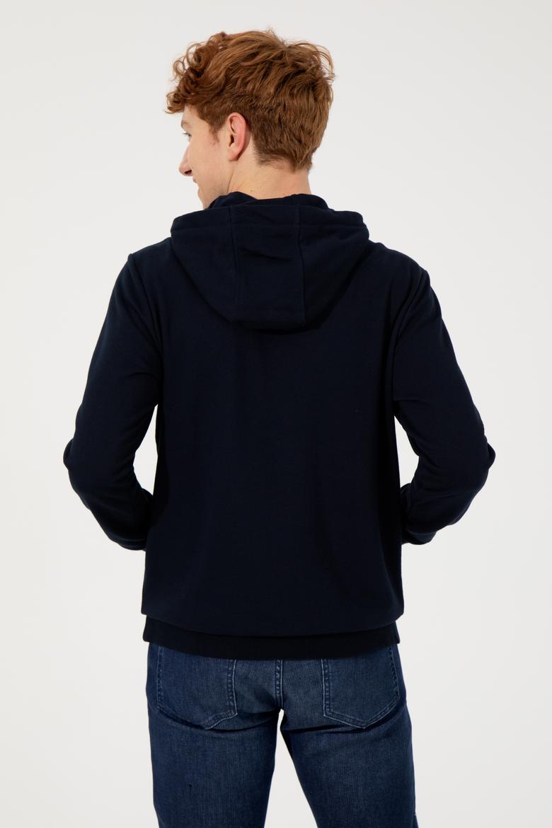 Erkek Lacivert Kapüşonlu Sweatshirt - 50257143017