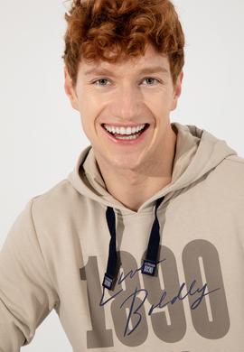 Erkek Taş Kapüşonlu Sweatshirt - 50257143051