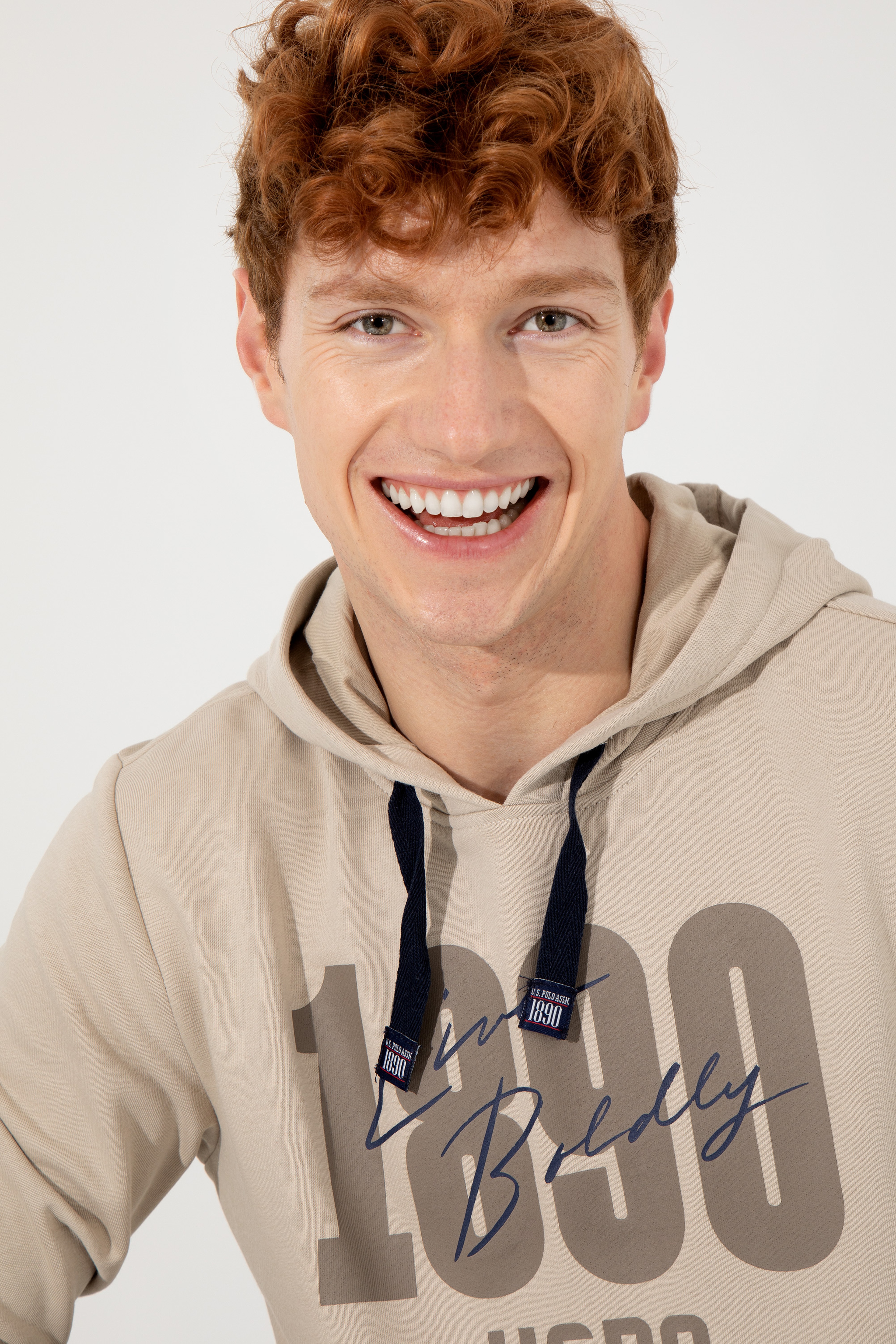 Erkek Taş Kapüşonlu Sweatshirt - Image 1