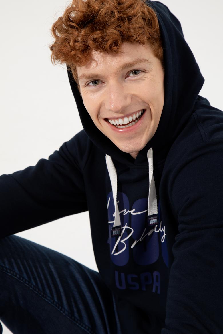 Erkek Lacivert Kapüşonlu Sweatshirt - 50257143017