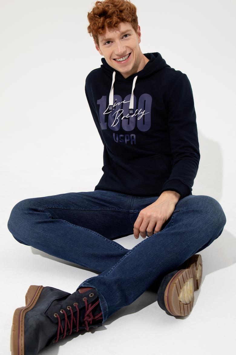 Erkek Lacivert Kapüşonlu Sweatshirt - 50257143017