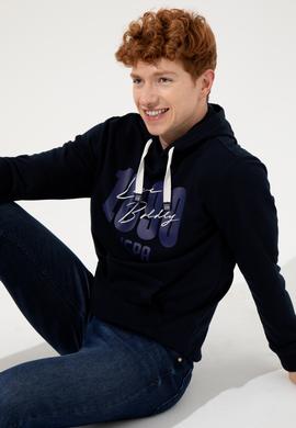 Erkek Lacivert Kapüşonlu Sweatshirt - 50257143017