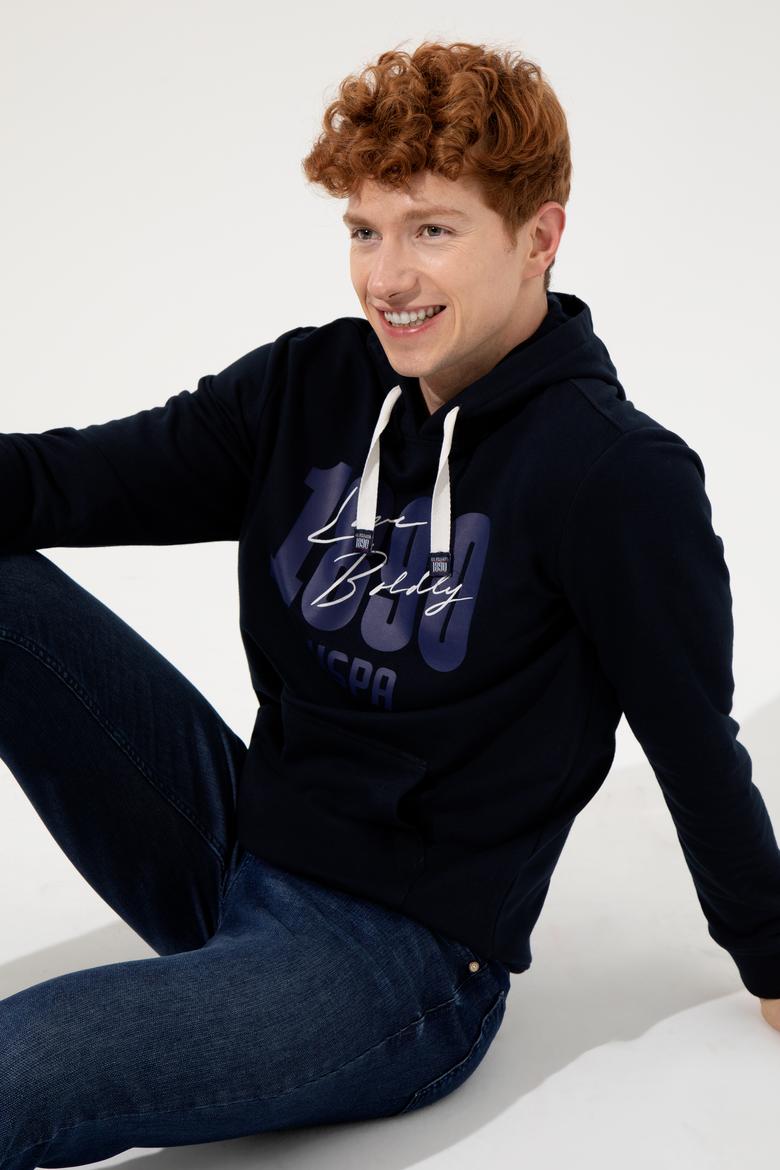 Erkek Lacivert Kapüşonlu Sweatshirt - 50257143017