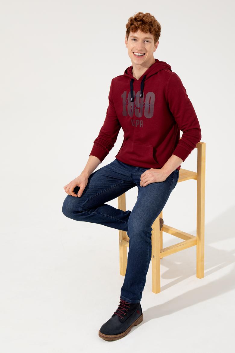 Erkek Vişne Kapüşonlu Sweatshirt - 50257143006