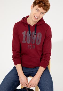 Erkek Vişne Kapüşonlu Sweatshirt - 50257143006