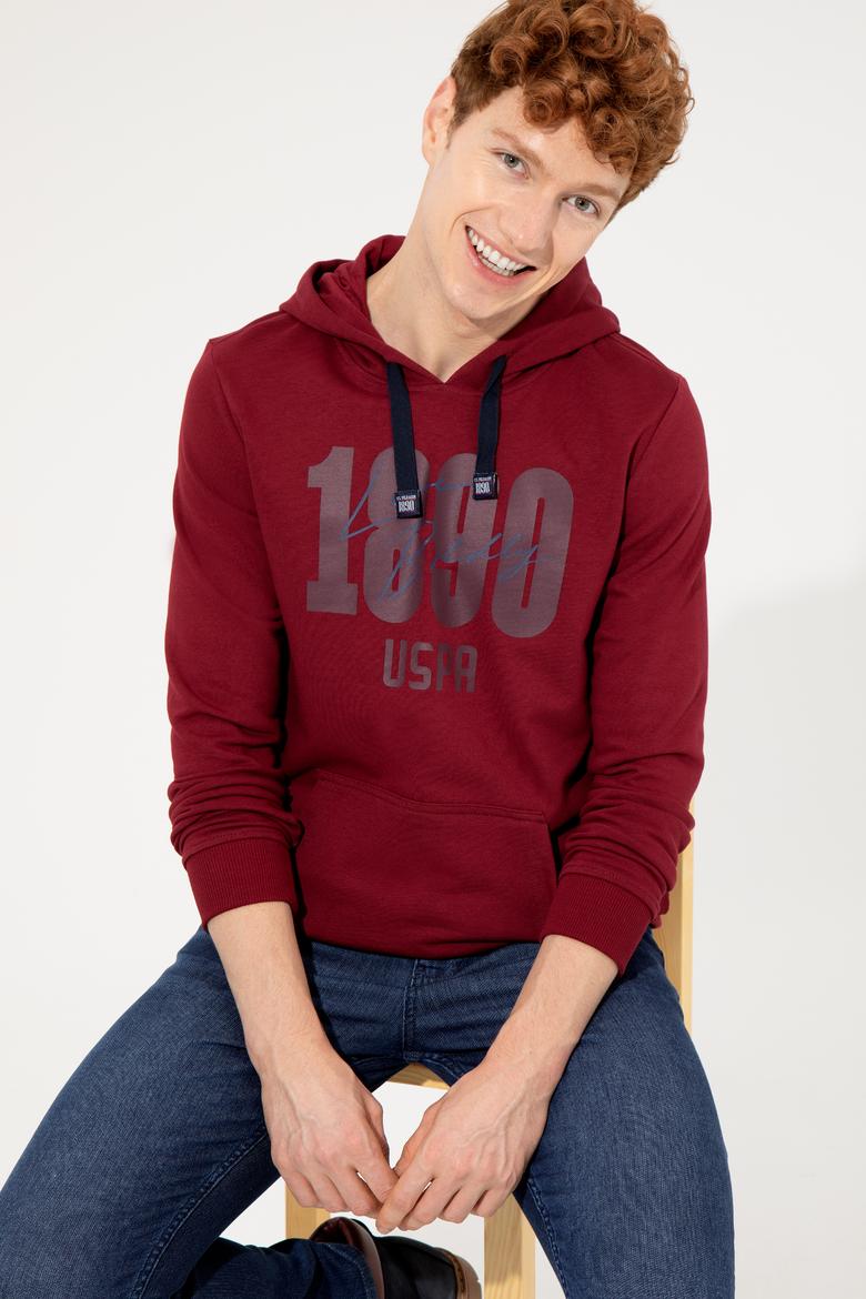 Erkek Vişne Kapüşonlu Sweatshirt - 50257143006