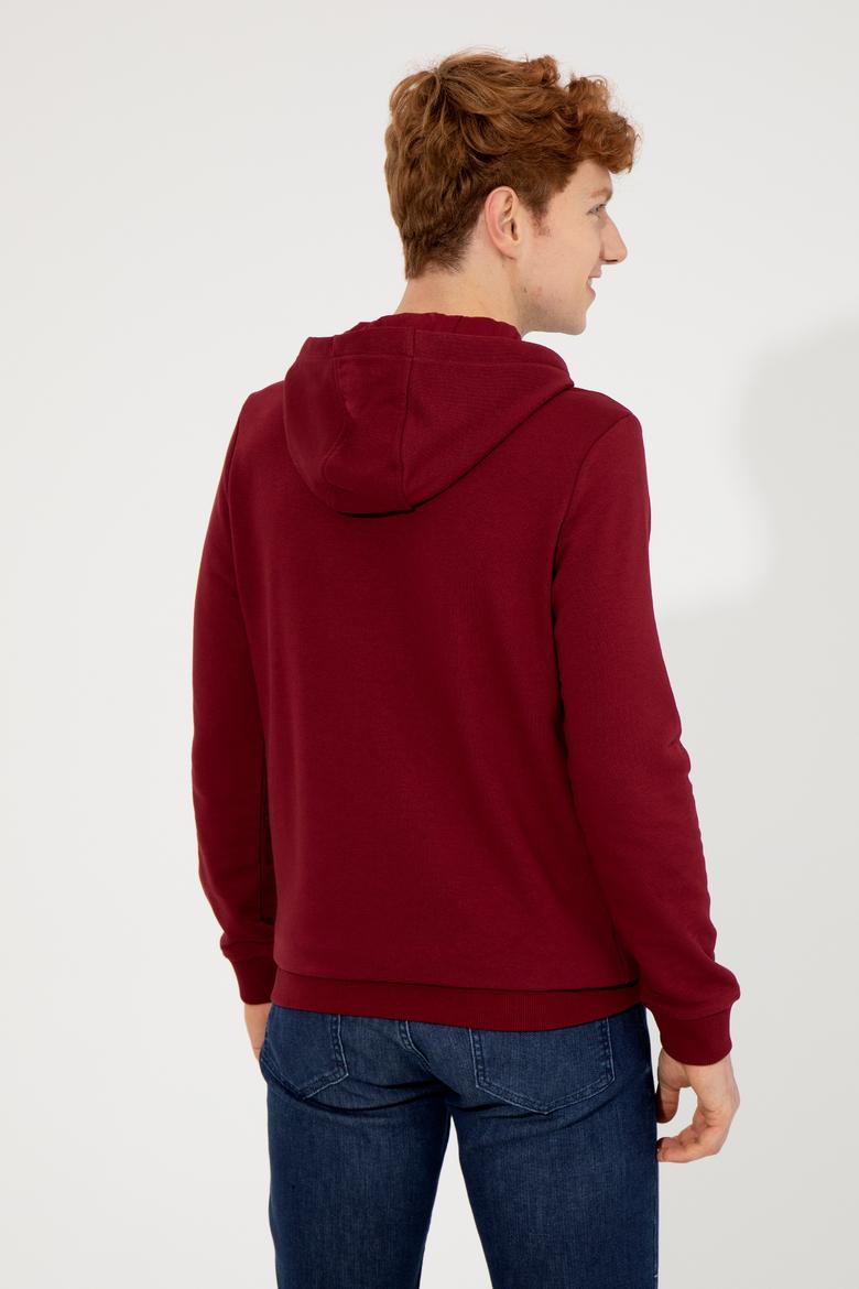 Erkek Vişne Kapüşonlu Sweatshirt - 50257143006