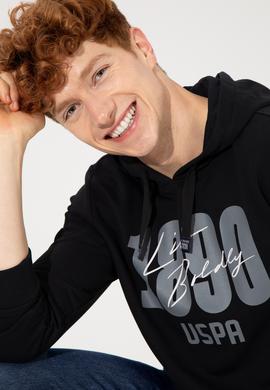 Erkek Siyah Kapüşonlu Sweatshirt - 50257143067