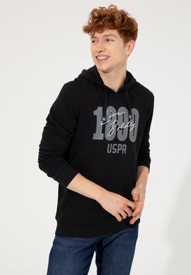 Erkek Siyah Kapüşonlu Sweatshirt - 50257143067