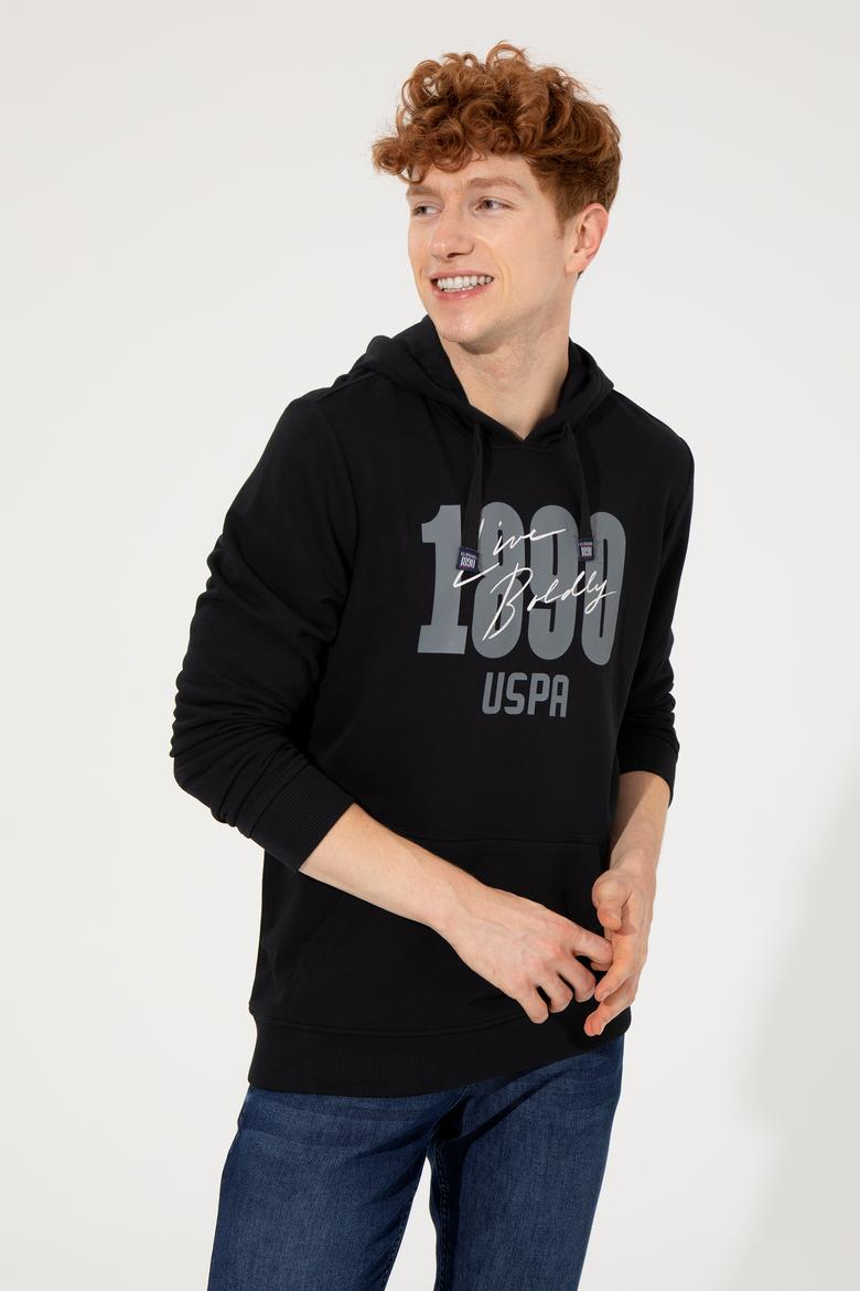 Erkek Siyah Kapüşonlu Sweatshirt - 50257143067