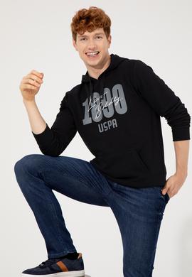 Erkek Siyah Kapüşonlu Sweatshirt - 50257143067