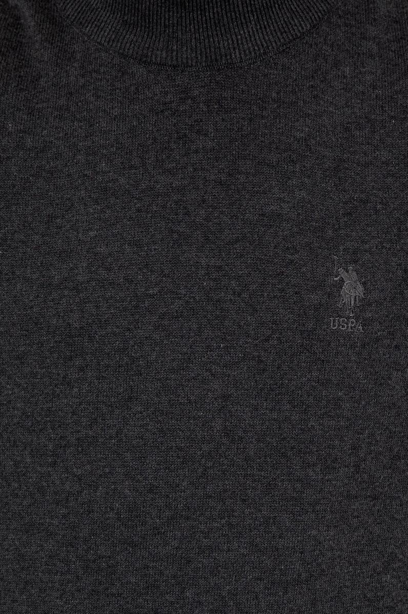 Erkek Antrasit Melanj Balıkçı Yaka Basic Triko Kazak