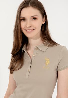 Kadın Haki Polo Yaka Örme Elbise - 50246277031