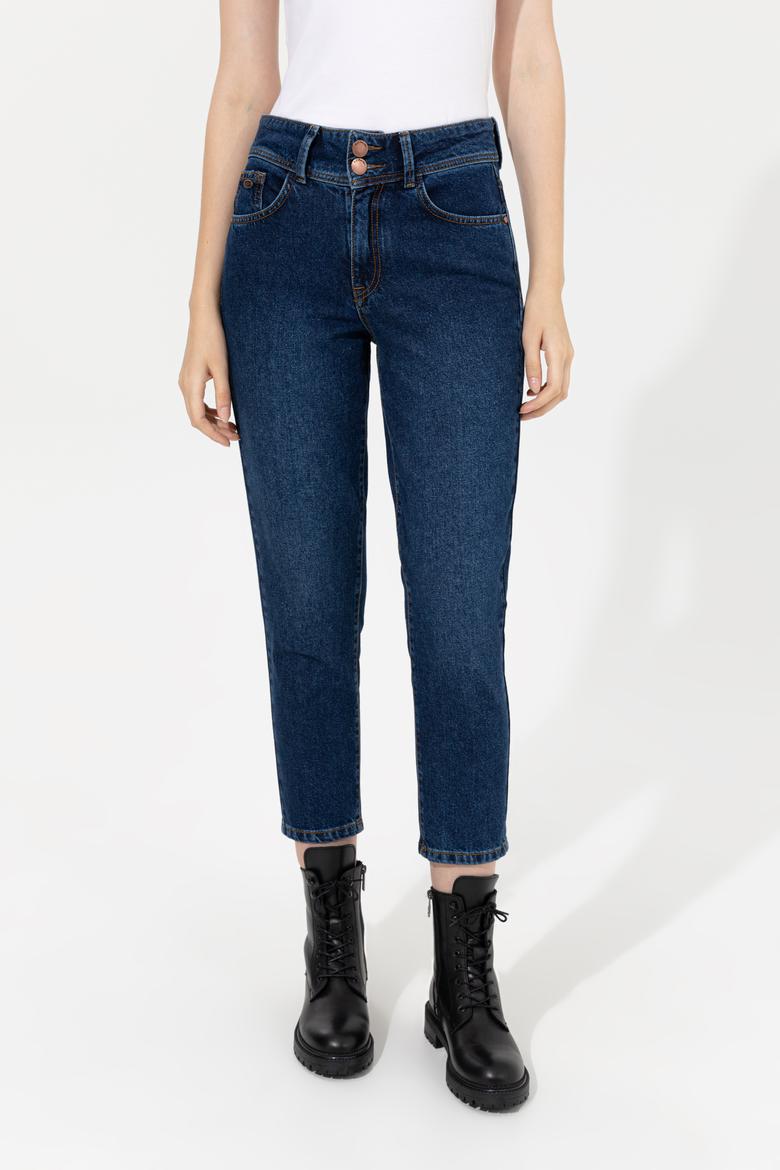 Kadın Mavi Jean Pantolon - 50256164005