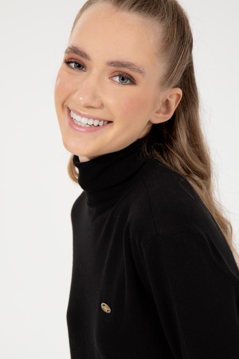 Kadın Siyah Basic Kazak - 50251997006