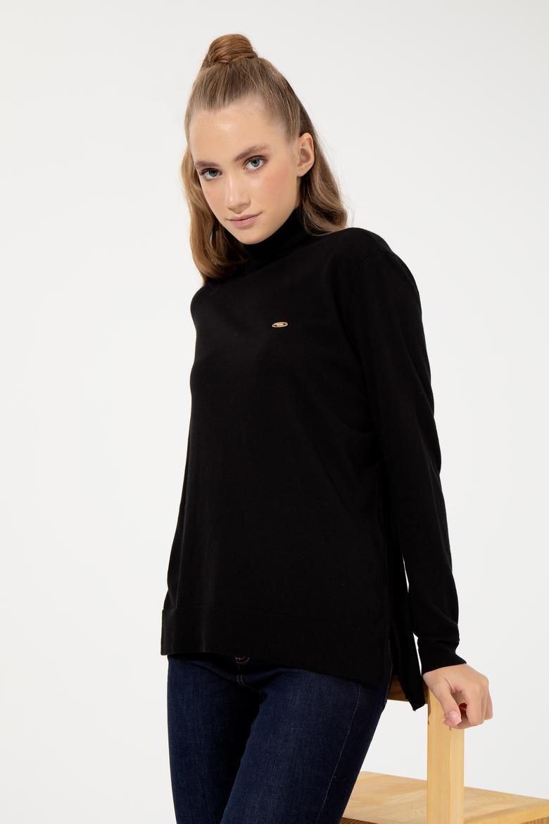 Kadın Siyah Basic Kazak - 50251997006