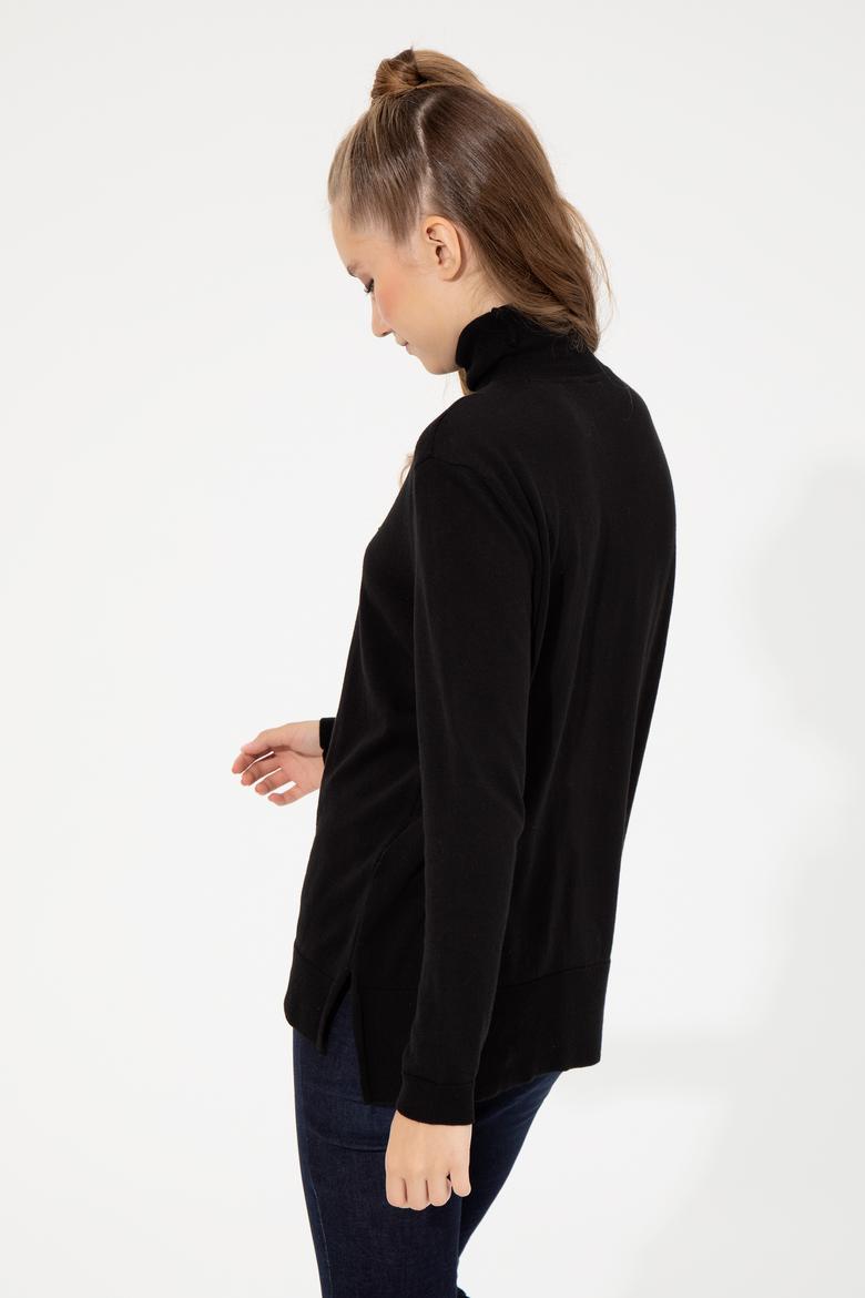 Kadın Siyah Basic Kazak - 50251997006