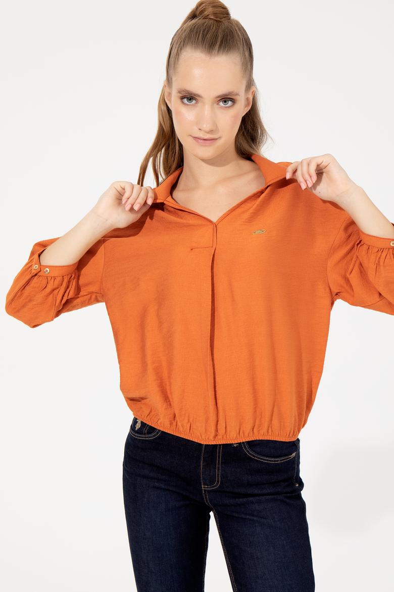 Kadın Kiremit Uzun Kollu Gömlek - 50253799012