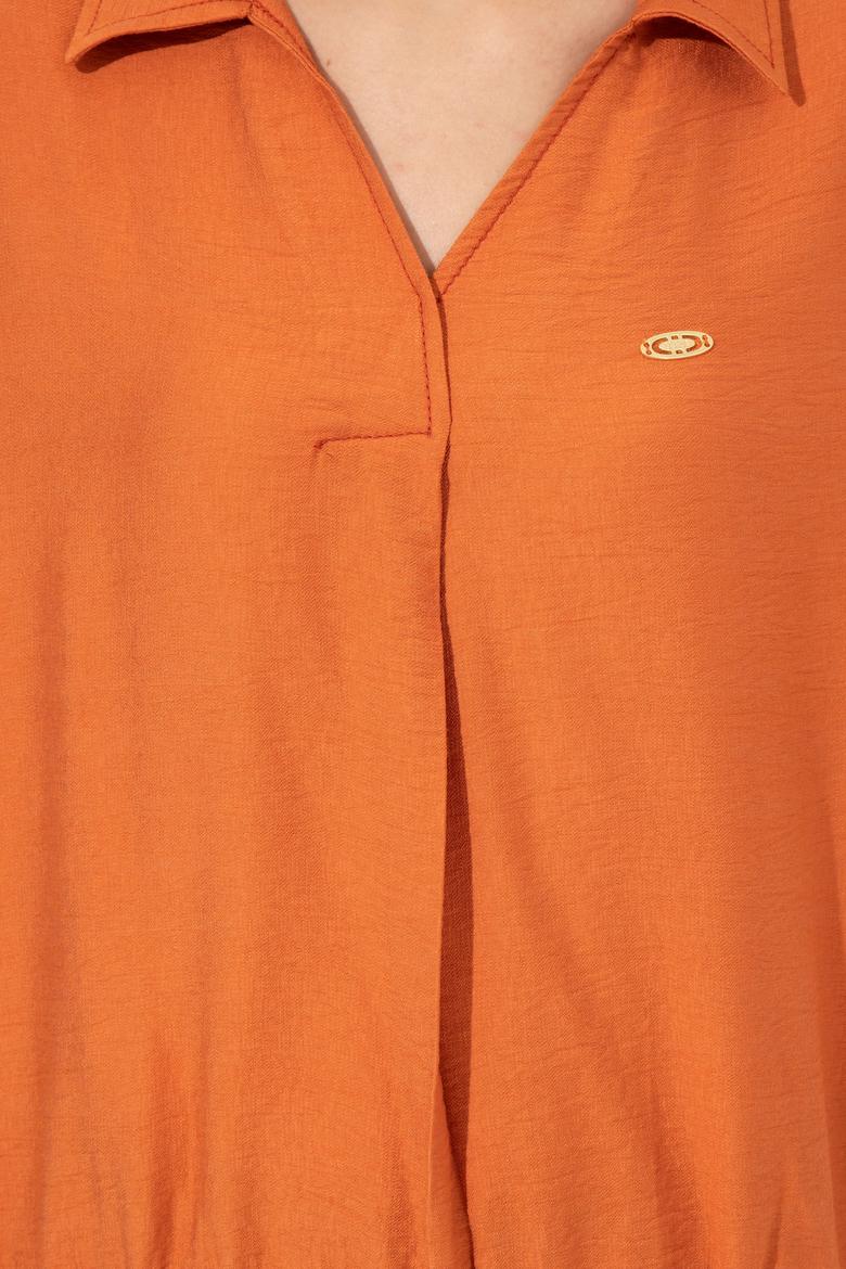 Kadın Kiremit Uzun Kollu Gömlek - 50253799012