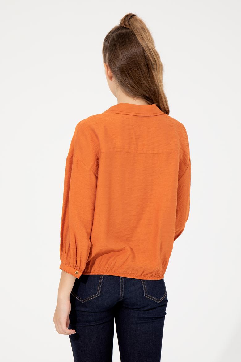 Kadın Kiremit Uzun Kollu Gömlek - 50253799012