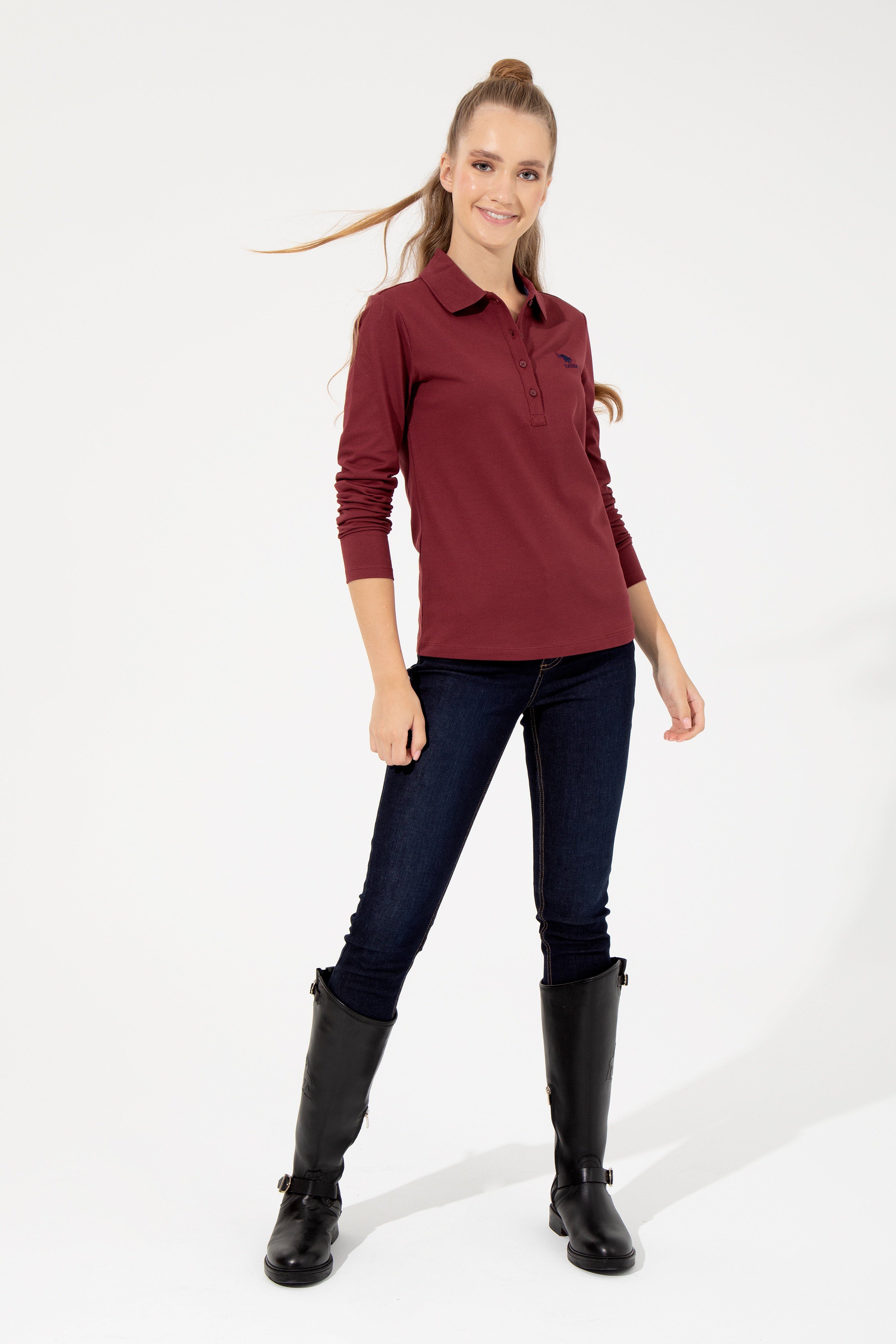 Kadın Vişne Basic Sweatshirt