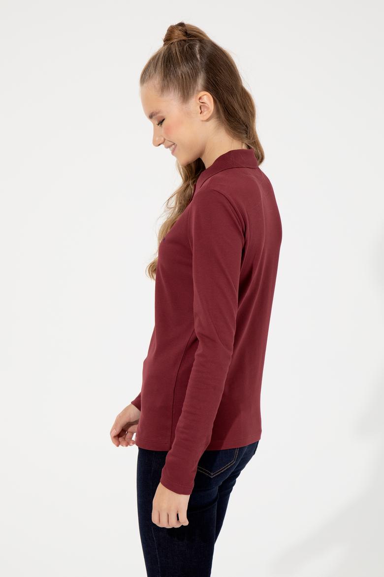 Kadın Vişne Basic Sweatshirt - 50256259102