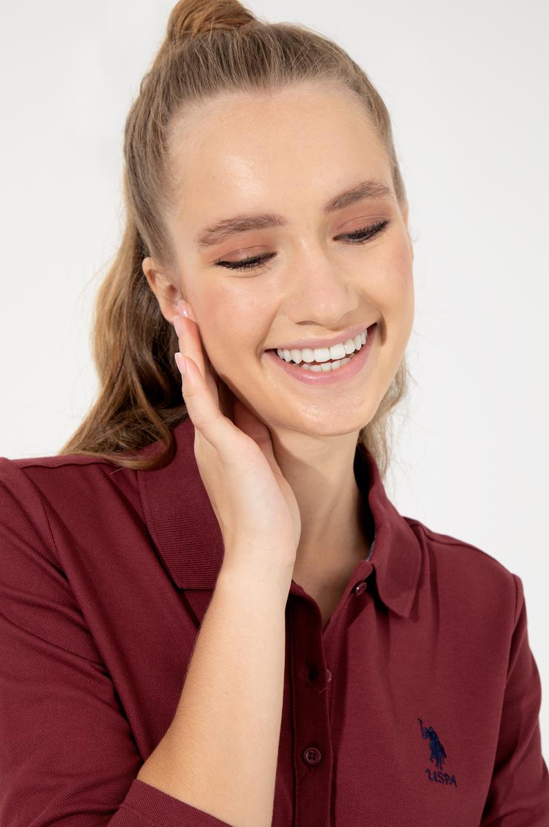 Kadın Vişne Basic Sweatshirt