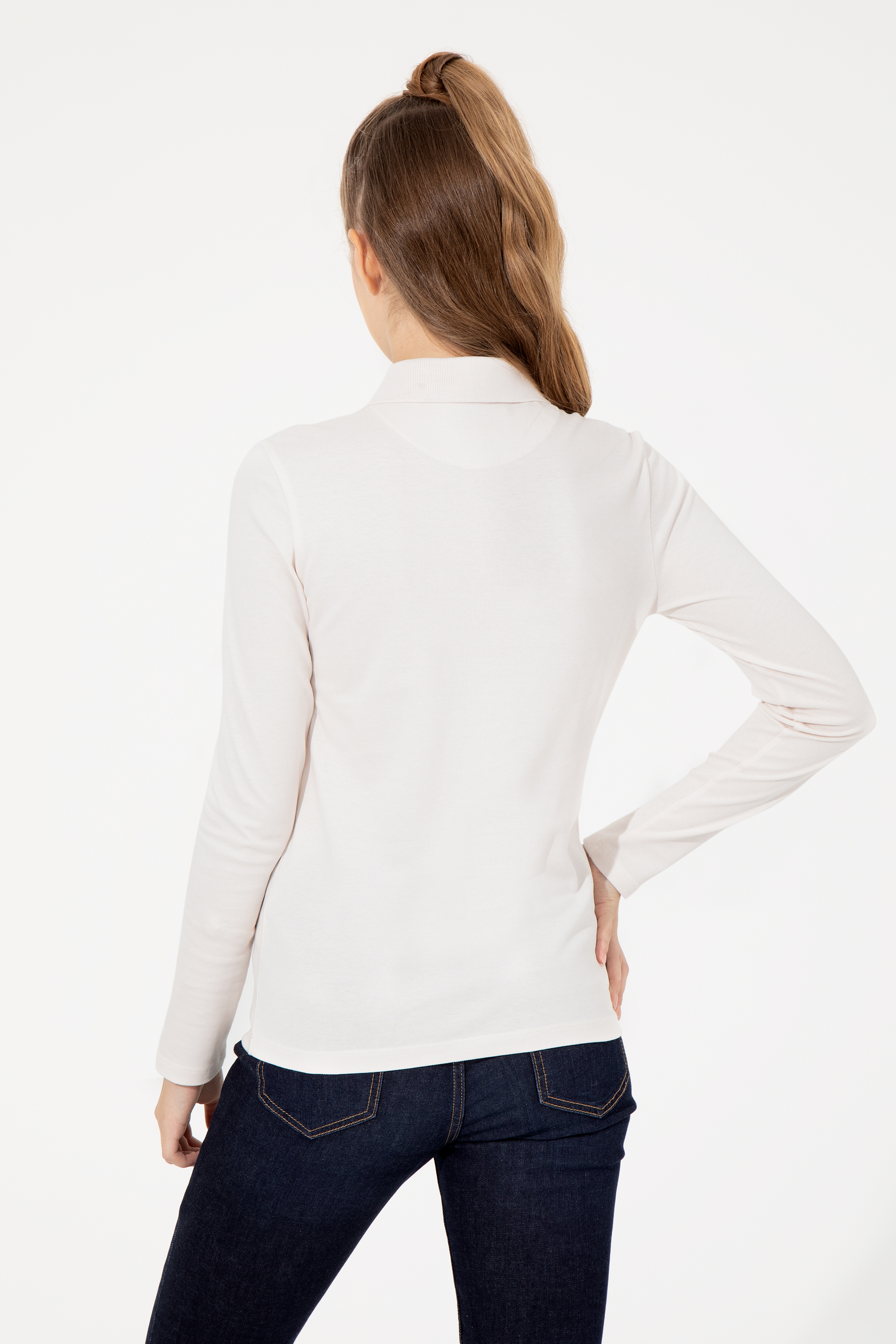Kadın Ekru Basic Sweatshirt